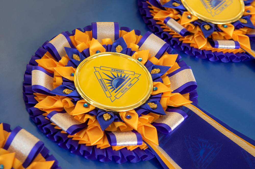 Bespoke rosette with full colour logo.