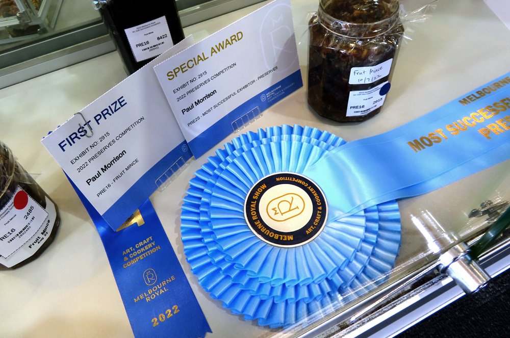 Knife pleated rosette at Melbourne Royal Show.