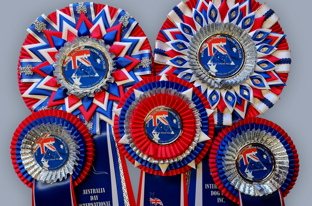 Bespoke rosettes with lurex for an Australia Day event.