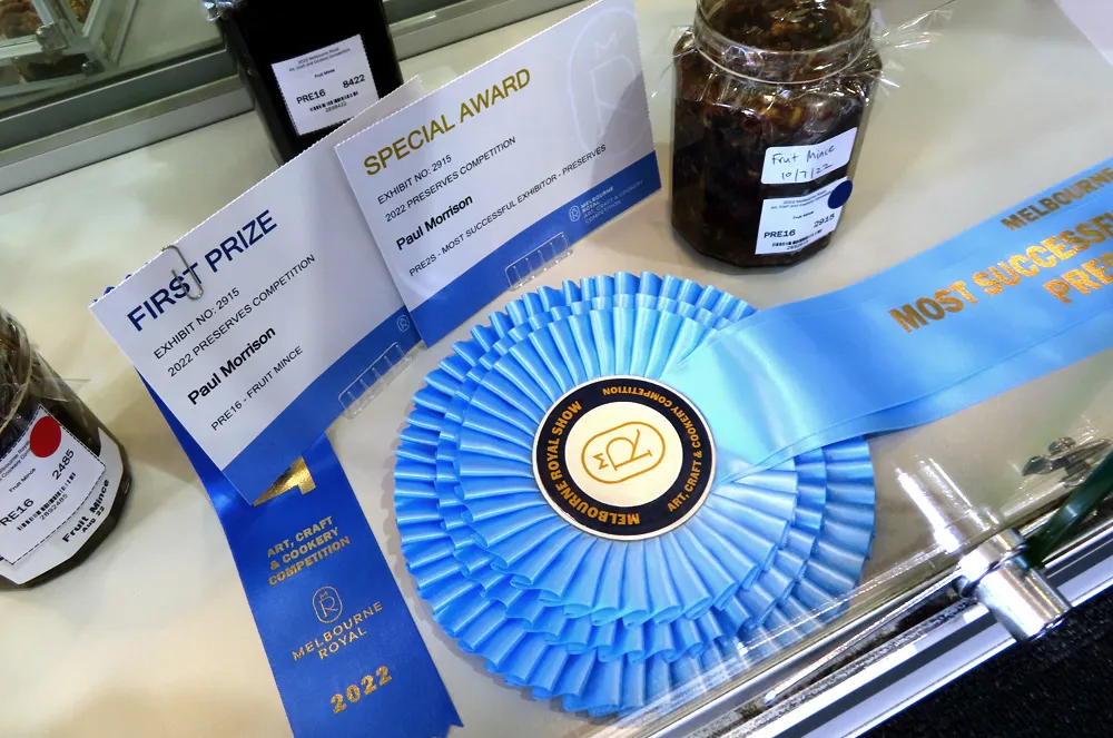 Knife pleated rosettes at Royal Melbourne Show.