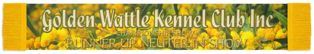 Full colour printed sash for a kennel club.