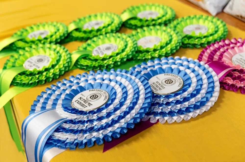 4, 6 and 7 tiered box pleated premium rosettes. Republished with permission.