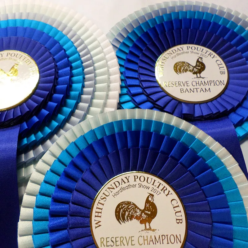 Pet show rosettes.